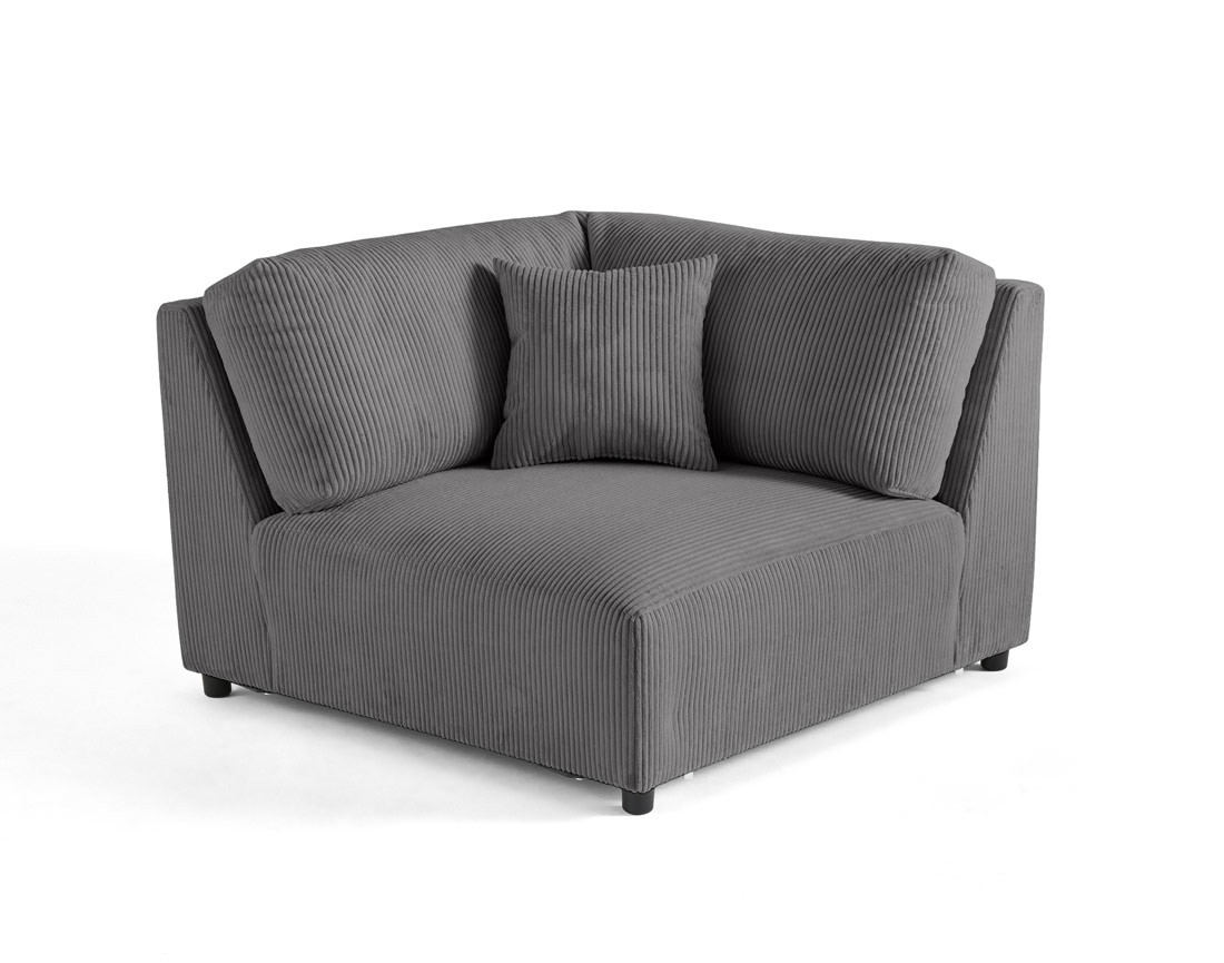 Module d'assise d'angle réversible en velours côtelé Garance