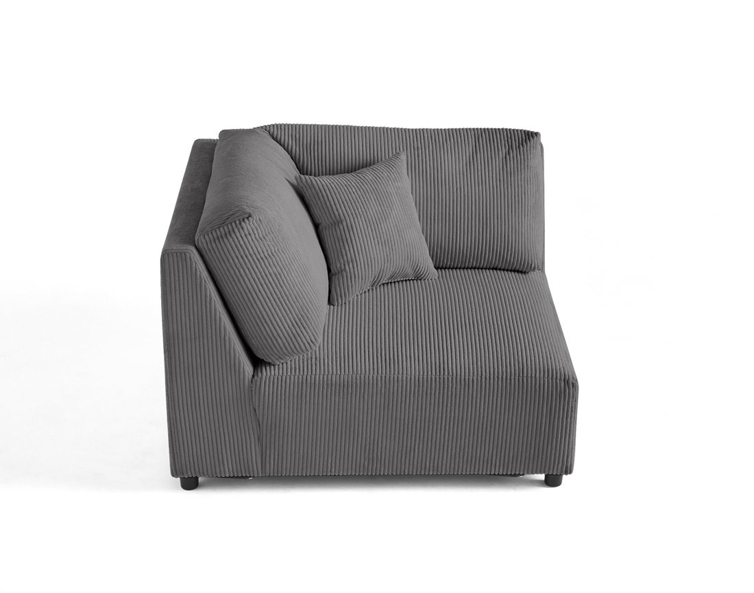 Module d'assise d'angle réversible en velours côtelé Garance