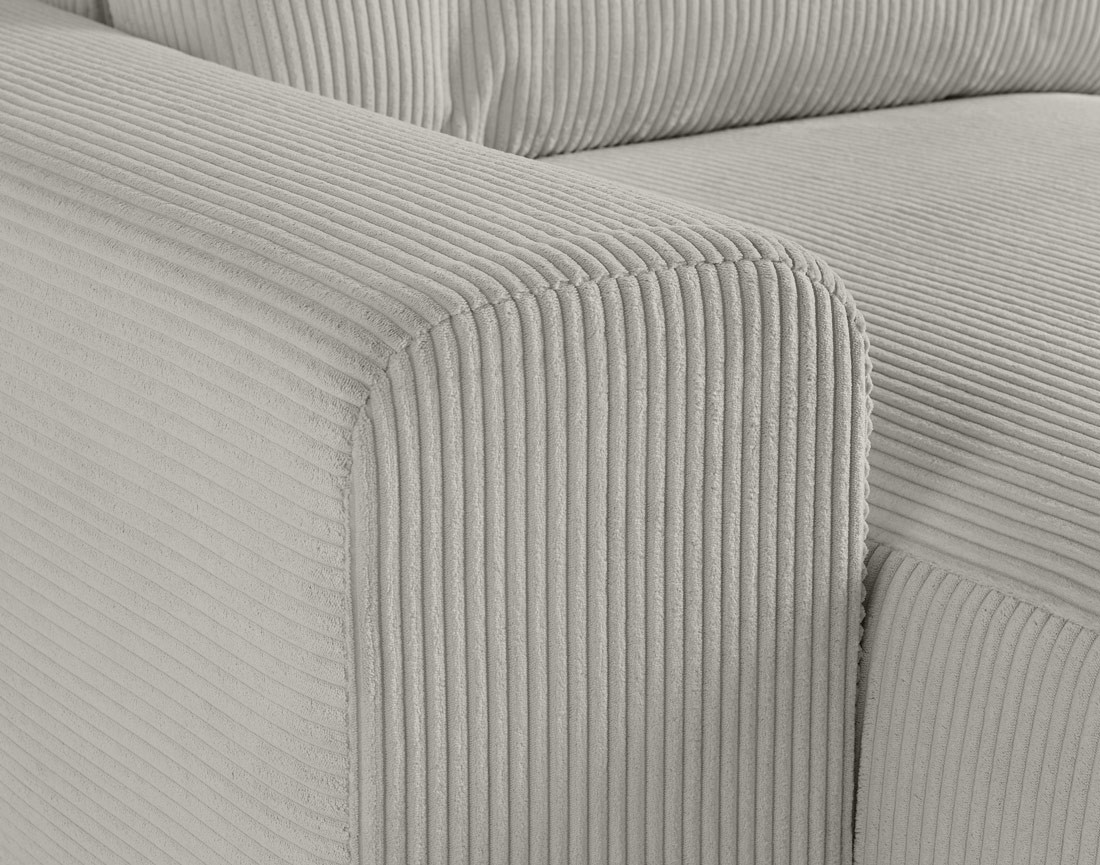 Module d'assise méridienne gauche en velours côtelé Garance