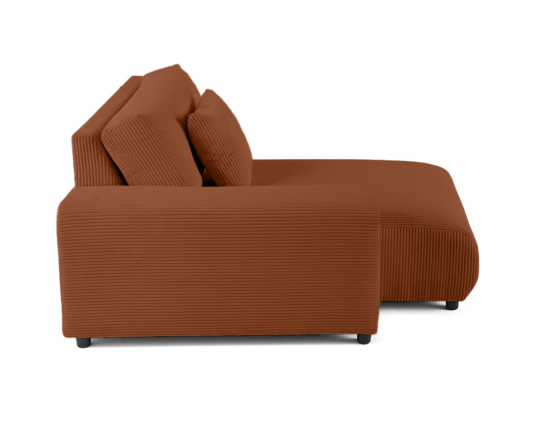 Module d'assise méridienne gauche en velours côtelé Garance