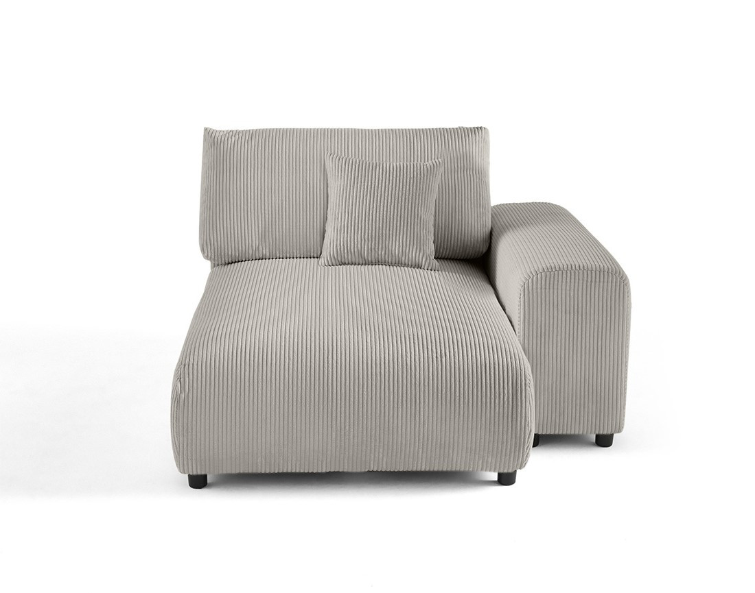 Module d'assise méridienne droit en velours côtelé Garance