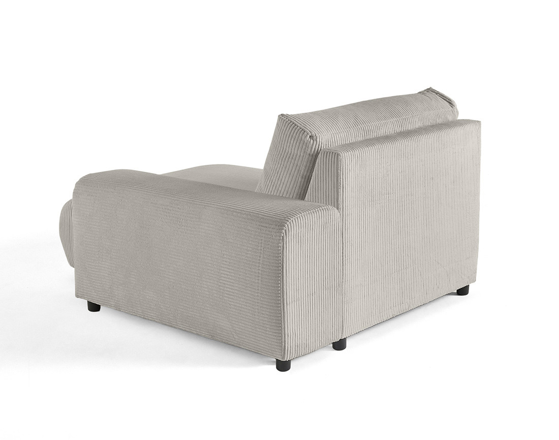 Module d'assise méridienne droit en velours côtelé Garance