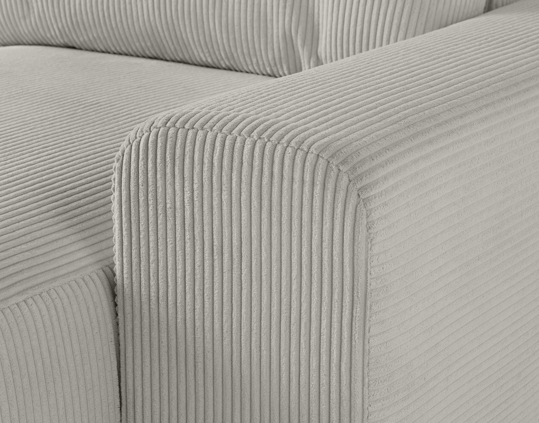 Module d'assise méridienne droit en velours côtelé Garance