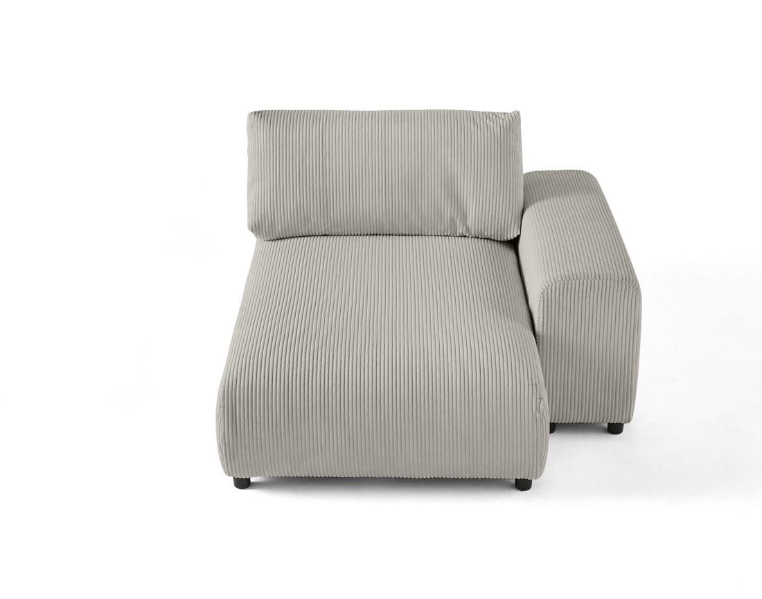 Module d'assise méridienne droit en velours côtelé Garance