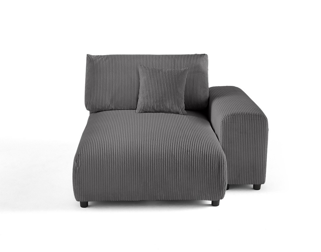 Module d'assise méridienne droit en velours côtelé Garance