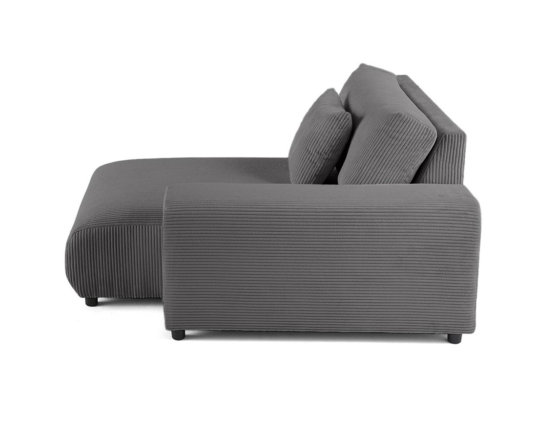 Module d'assise méridienne droit en velours côtelé Garance