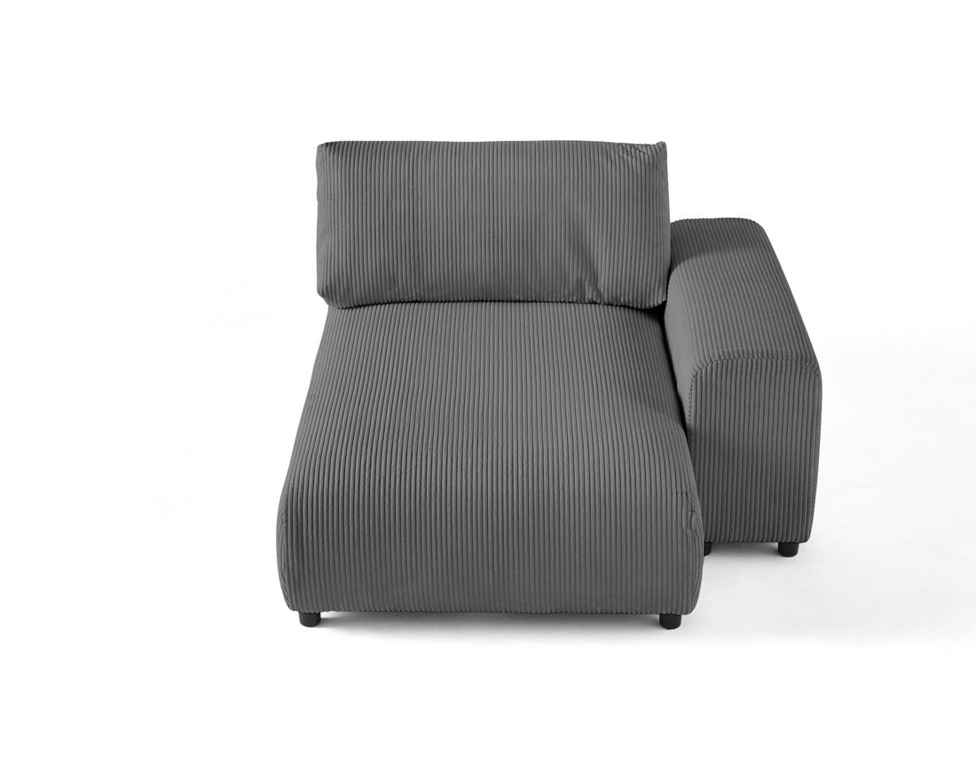 Module d'assise méridienne droit en velours côtelé Garance