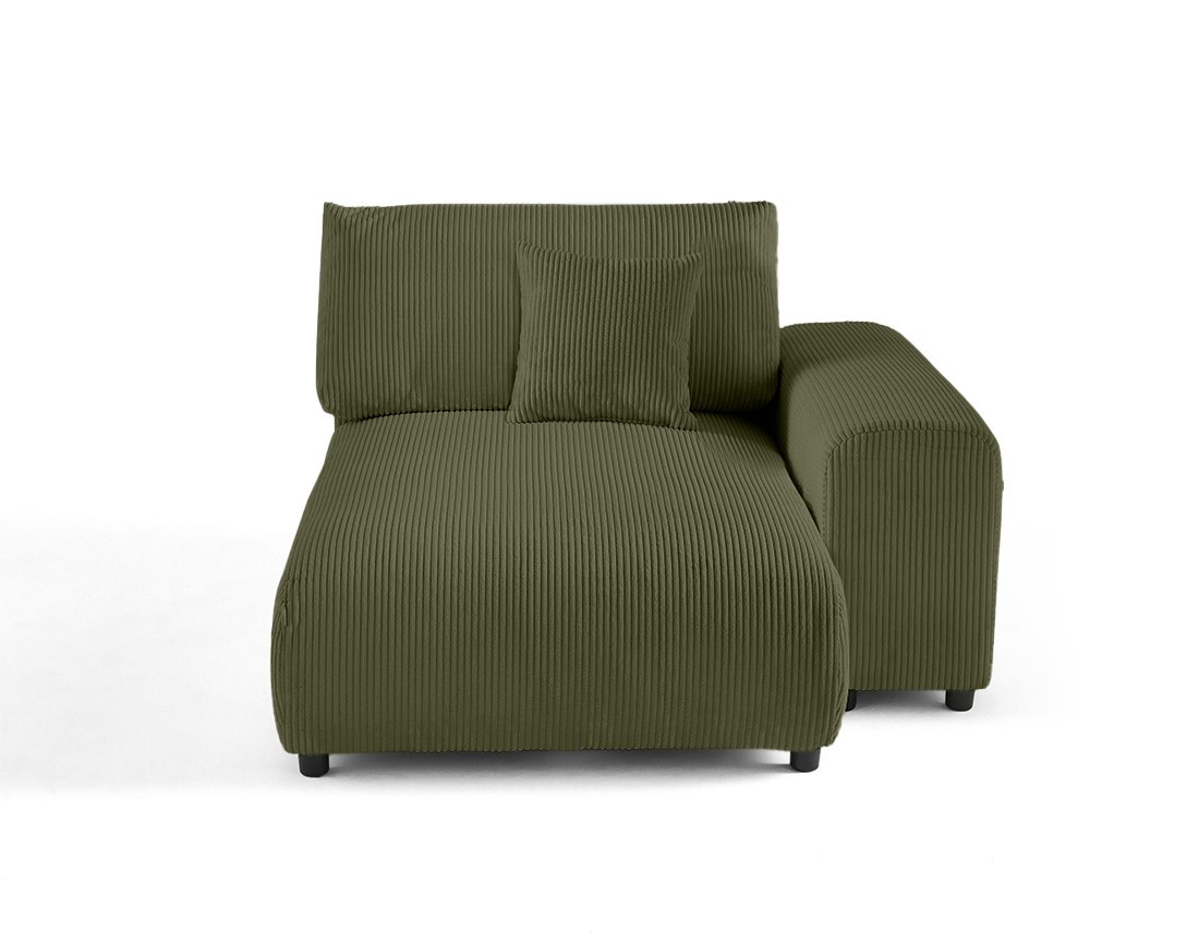 Module d'assise méridienne droit en velours côtelé Garance