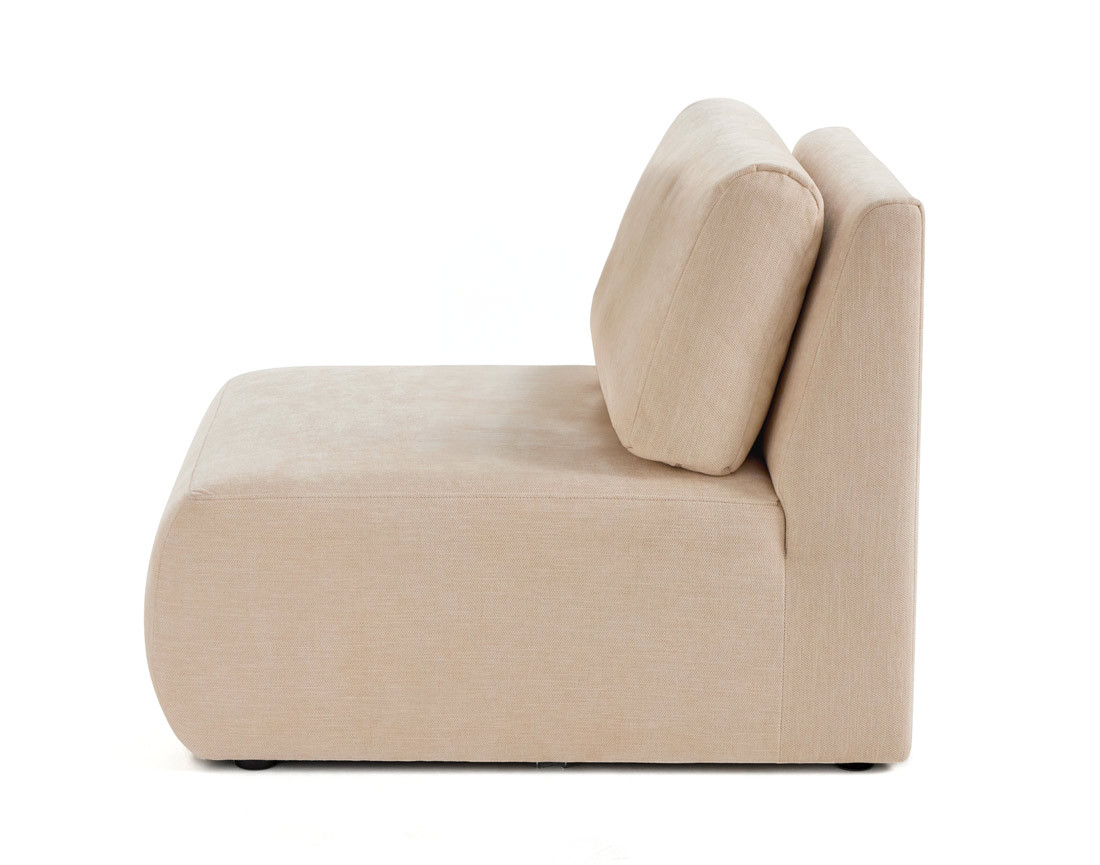 Module d'assise sans accoudoirs en tissu texturé Santorini