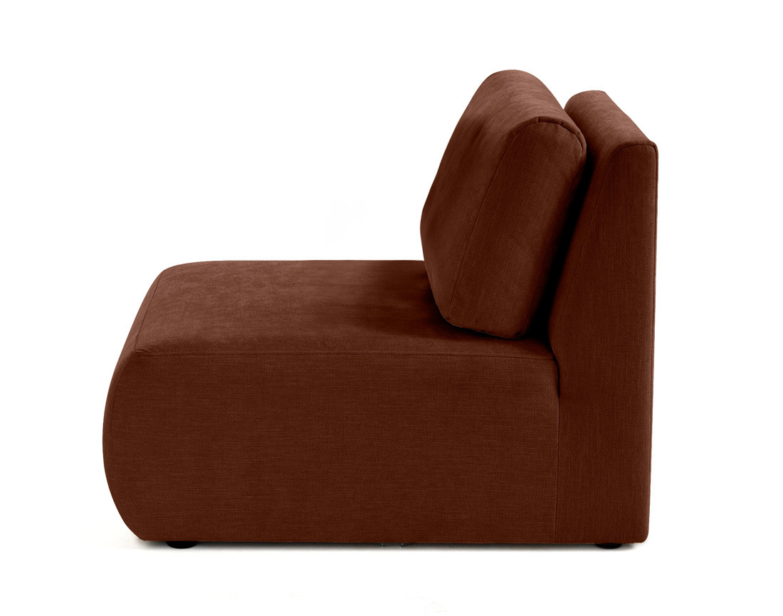 Module d'assise sans accoudoirs en tissu texturé Santorini