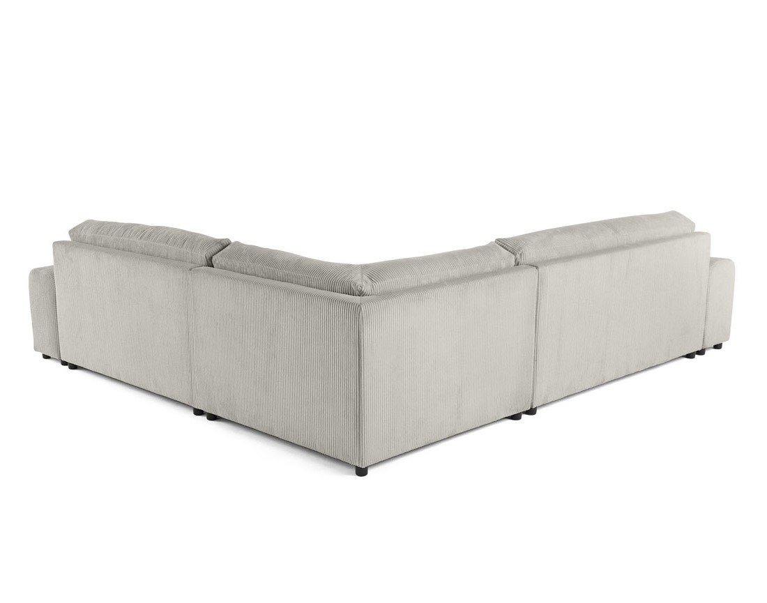 Canapé modulable d'angle droit 5 places en velours côtelé Garance