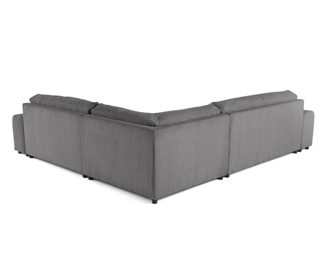 Canapé modulable d'angle droit 5 places en velours côtelé Garance