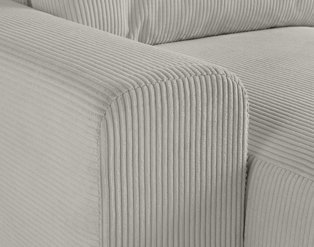 Canapé modulable d'angle gauche 5 places en velours côtelé Garance