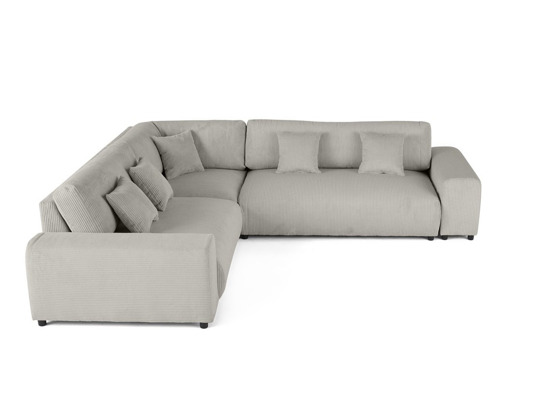 Canapé modulable d'angle gauche 5 places en velours côtelé Garance