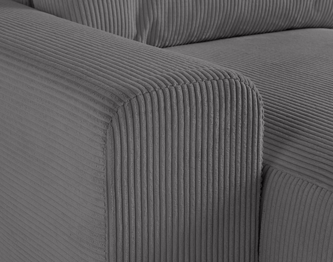 Canapé modulable d'angle gauche 5 places en velours côtelé Garance