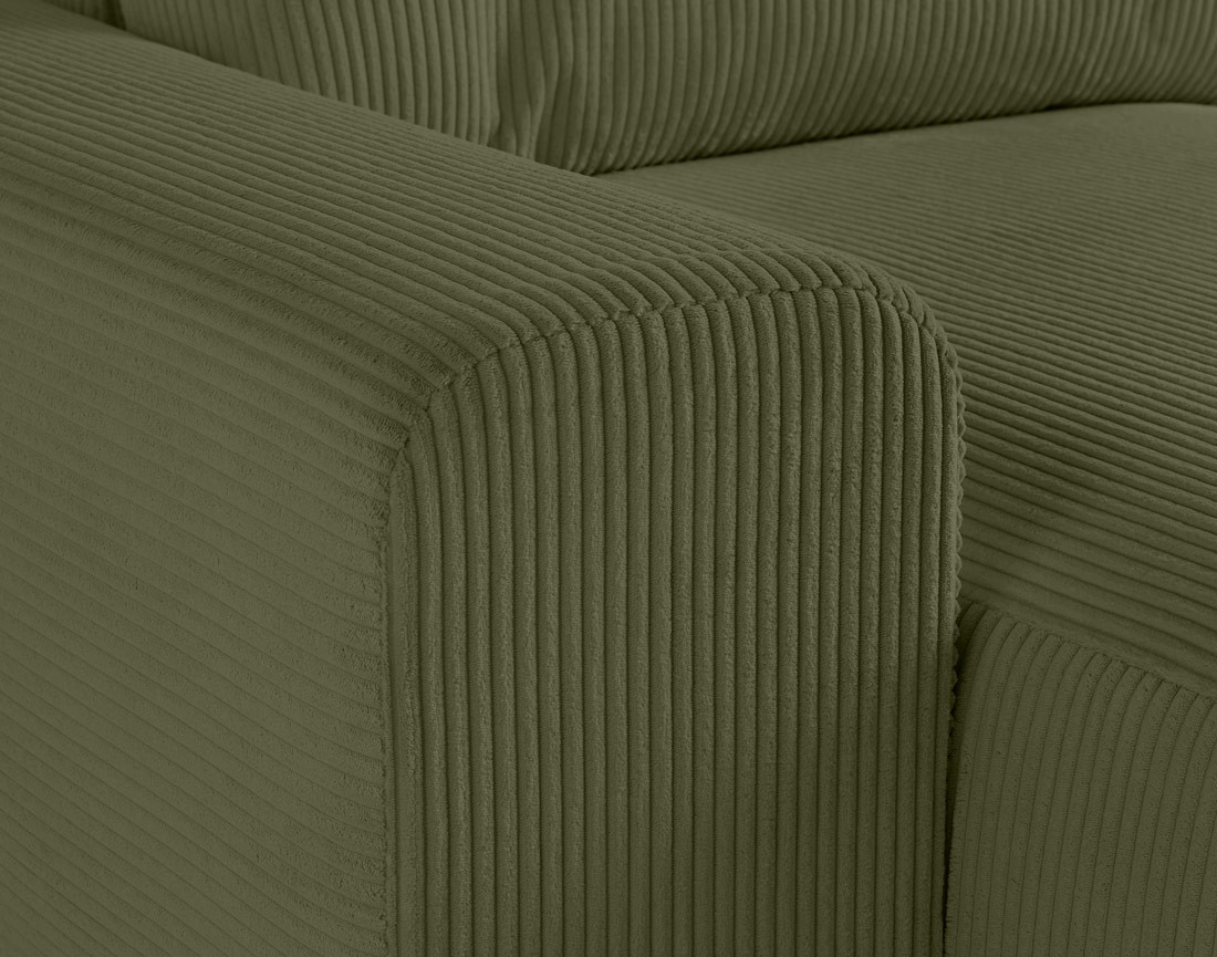 Canapé modulable d'angle droit 6 places en velours côtelé Garance