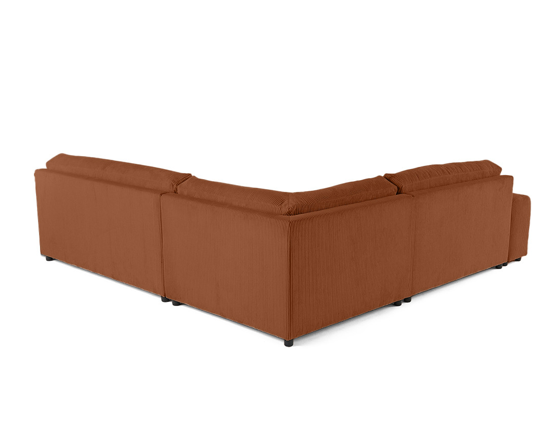 Canapé modulable d'angle droit 6 places en velours côtelé Garance