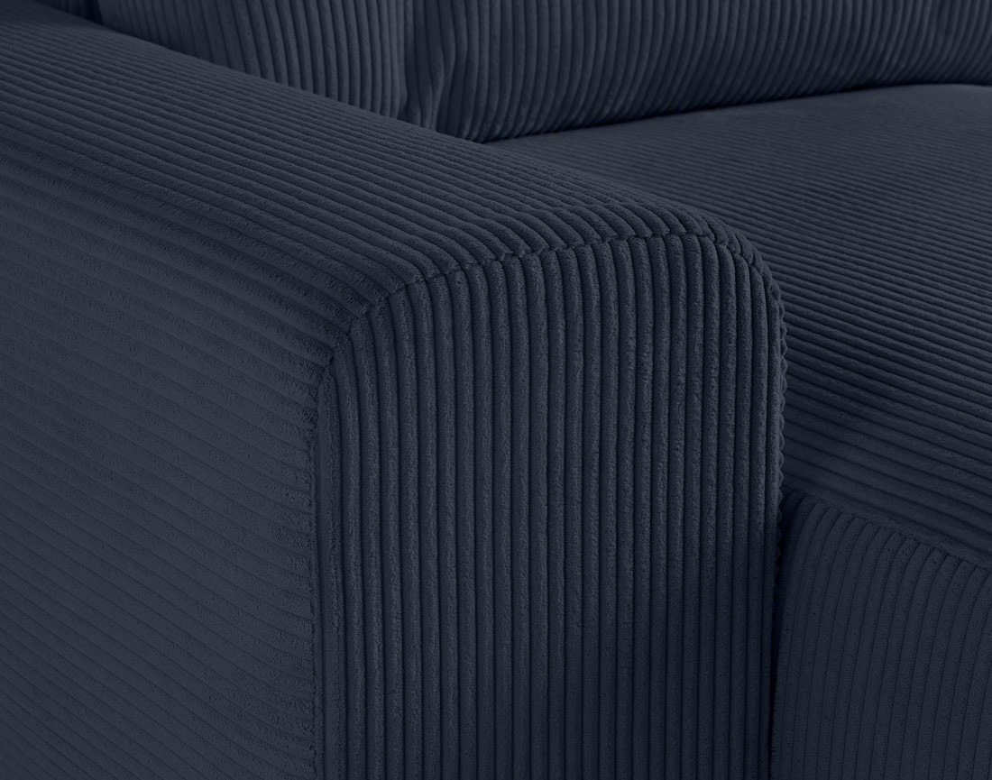 Canapé modulable d'angle droit 6 places en velours côtelé Garance