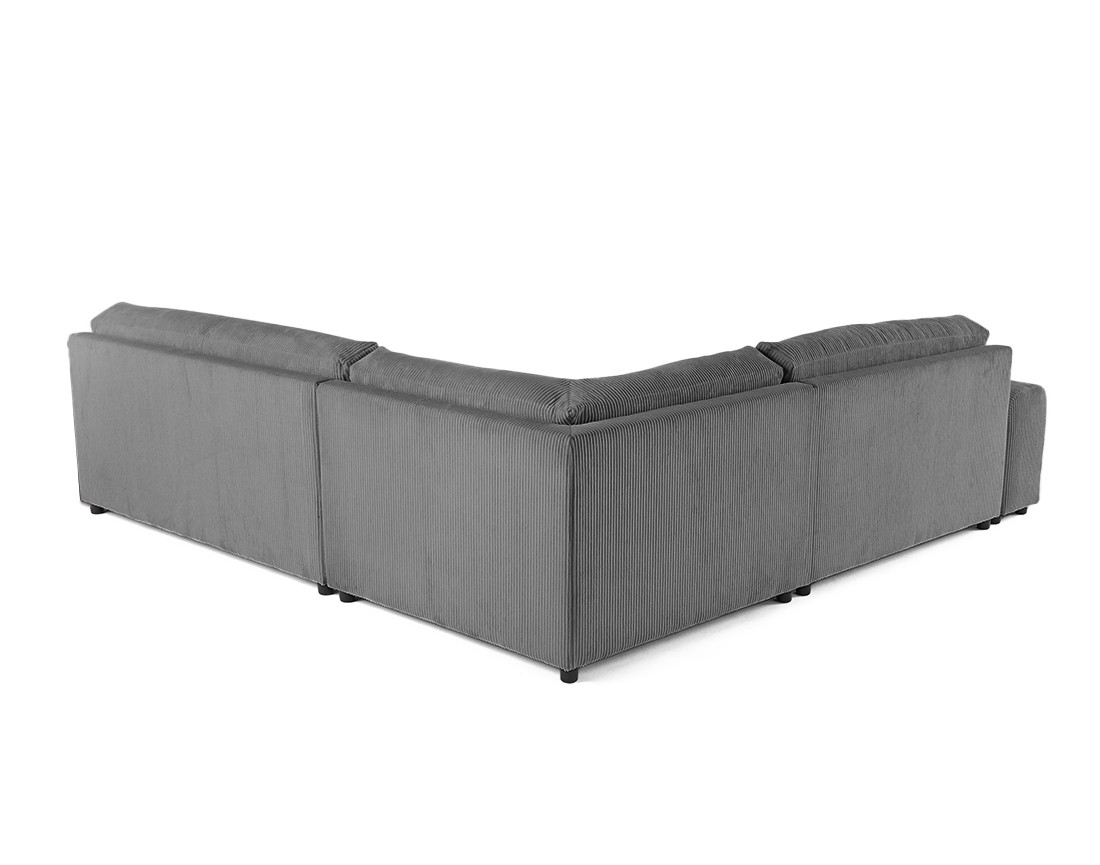 Canapé modulable d'angle droit 6 places en velours côtelé Garance