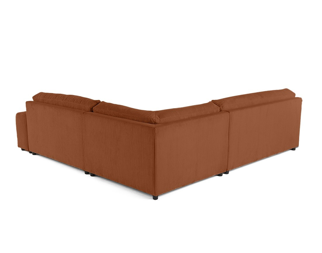 Canapé modulable d'angle gauche 6 places en velours côtelé Garance