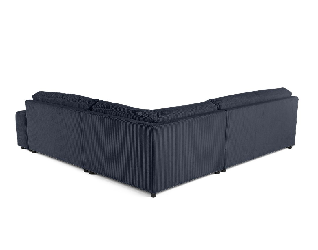 Canapé modulable d'angle gauche 6 places en velours côtelé Garance