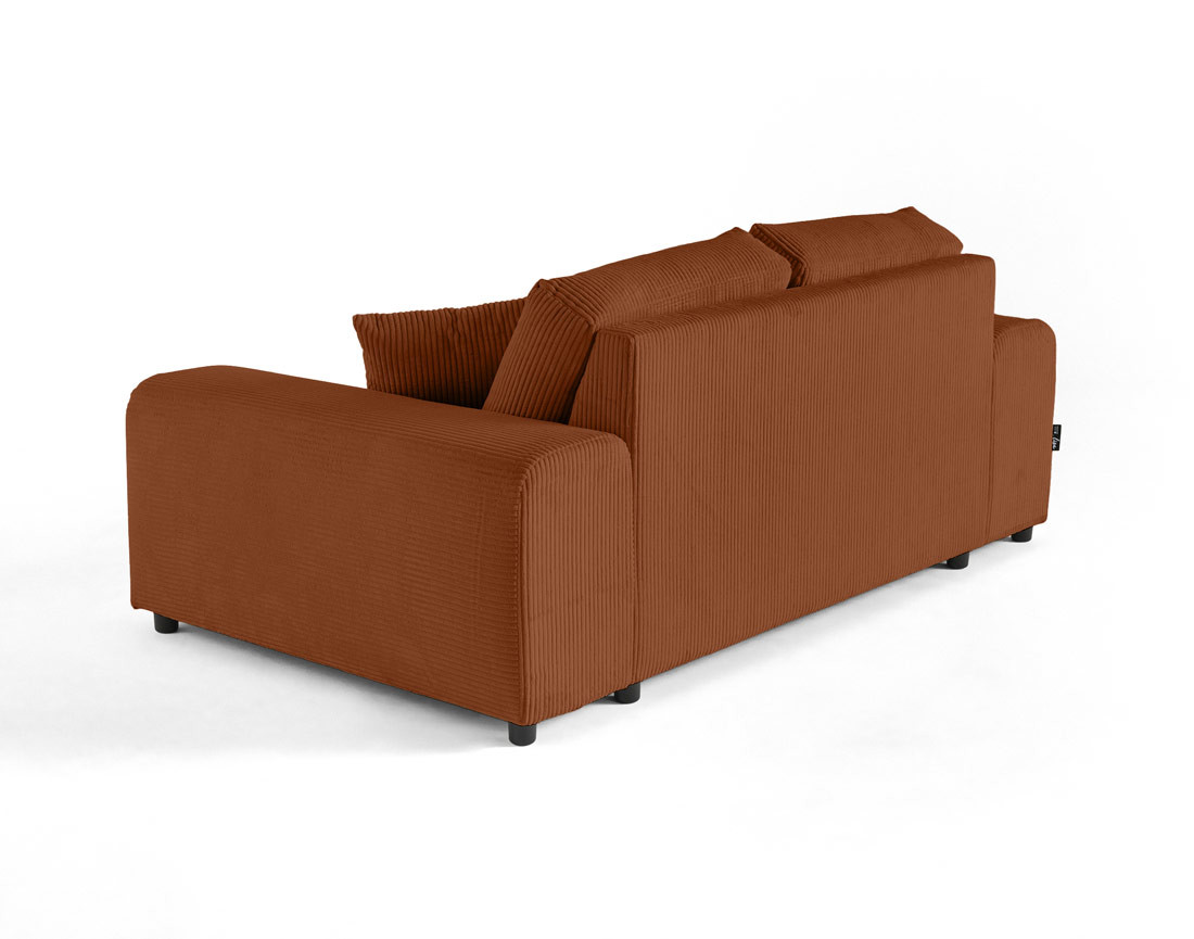 Canapé droit 2 places en velours côtelé Garance
