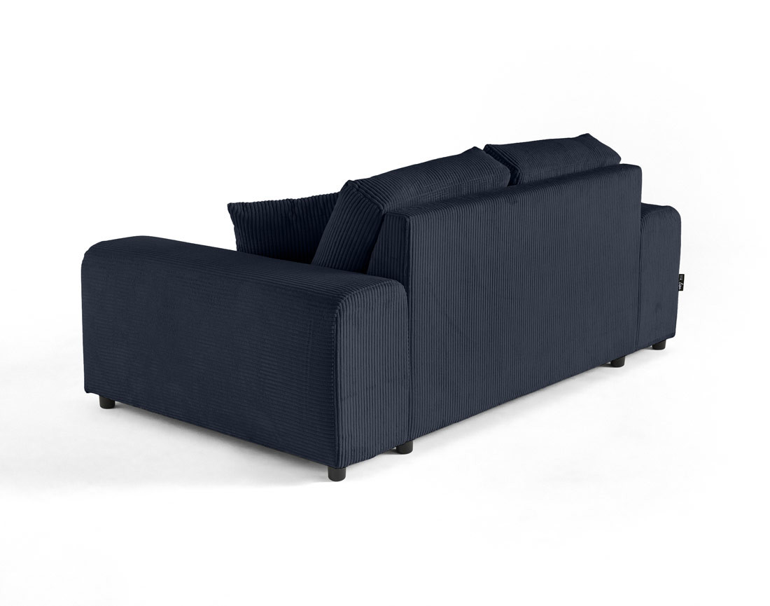 Canapé droit 2 places en velours côtelé Garance