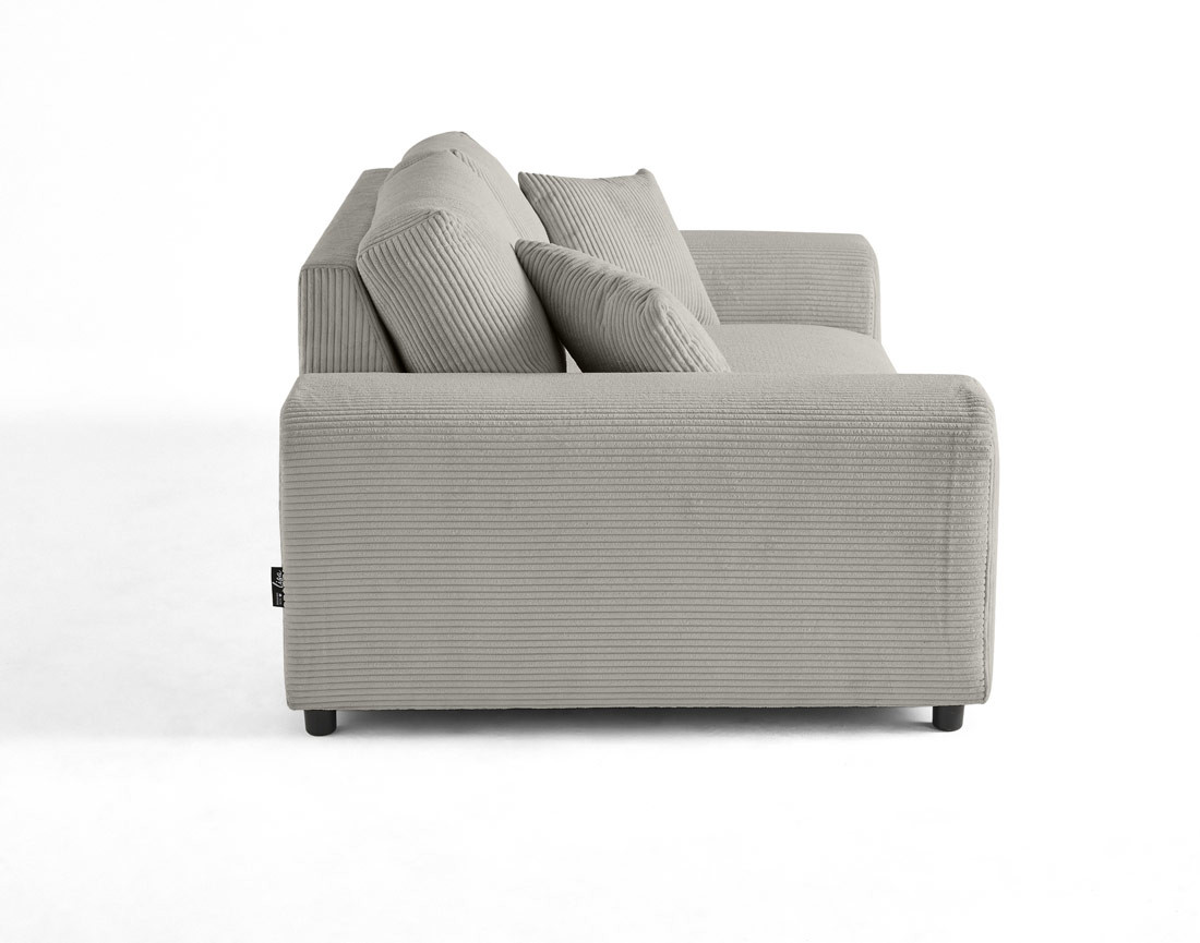 Canapé droit 2 places en velours côtelé Garance