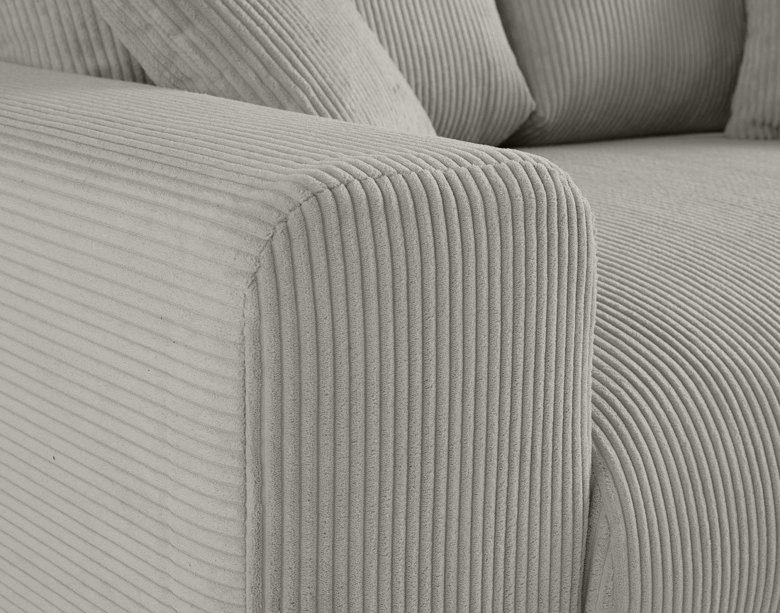 Canapé droit 2 places en velours côtelé Garance