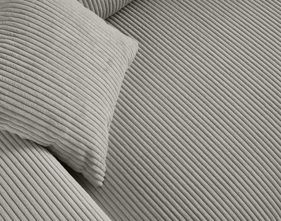 Canapé droit 2 places en velours côtelé Garance