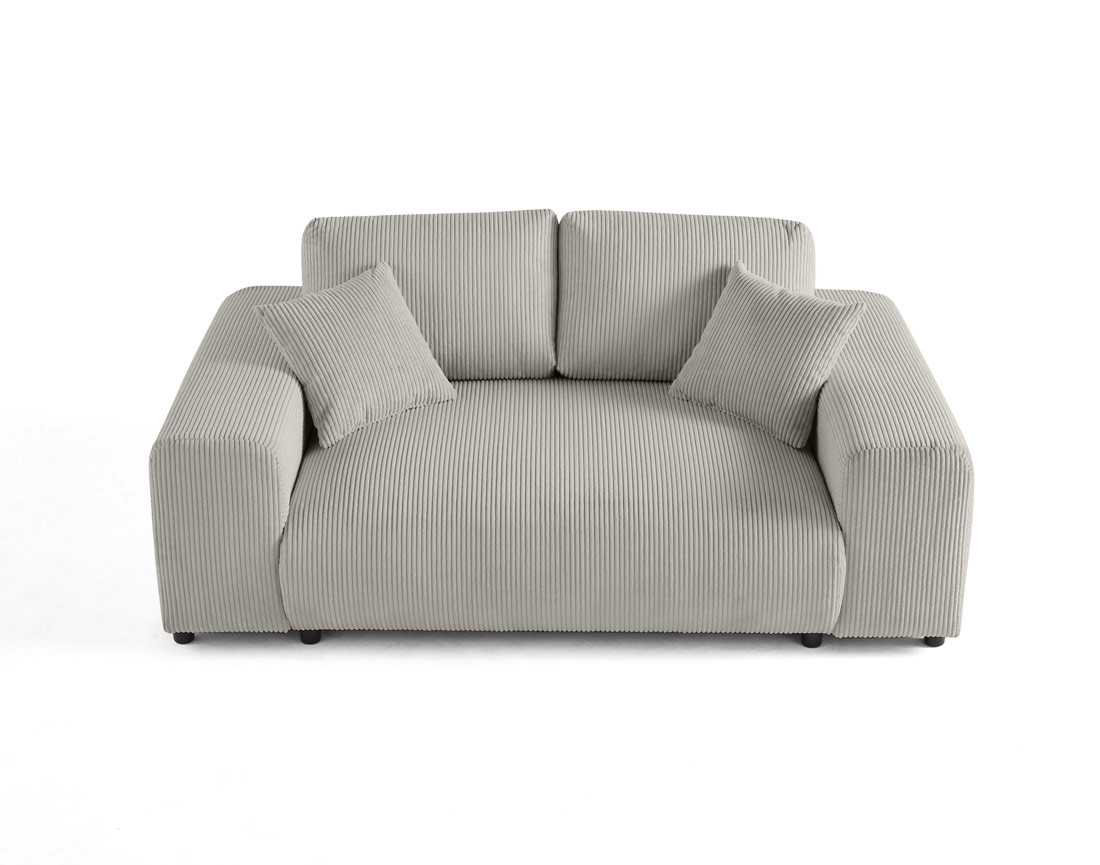 Canapé droit 2 places en velours côtelé Garance