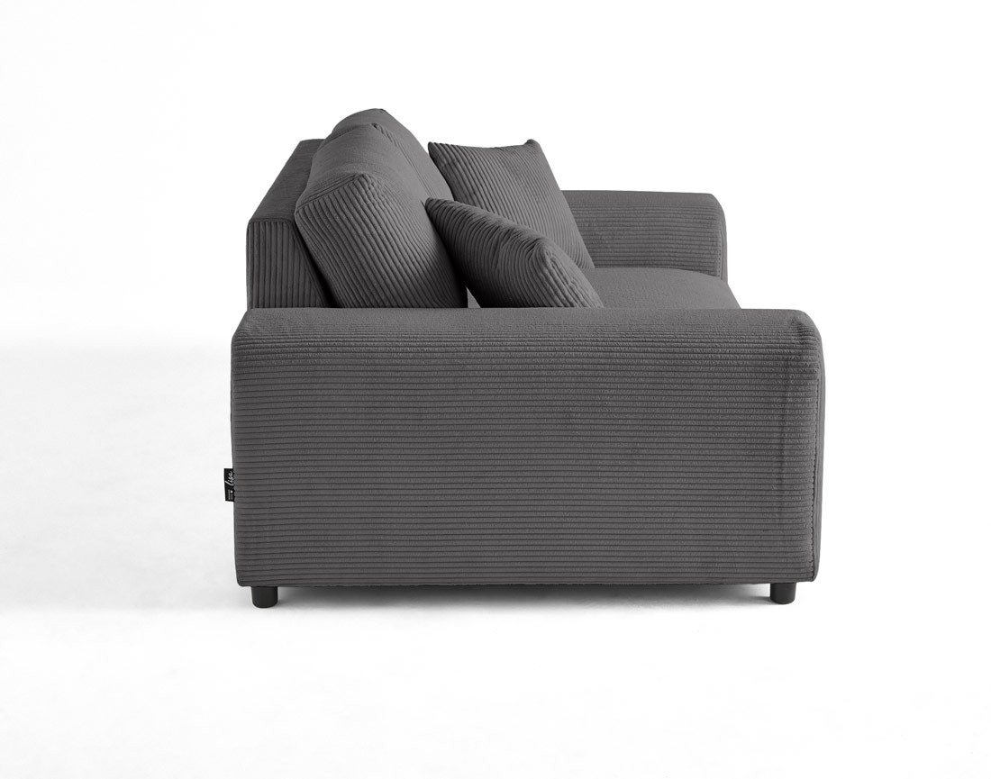 Canapé droit 2 places en velours côtelé Garance