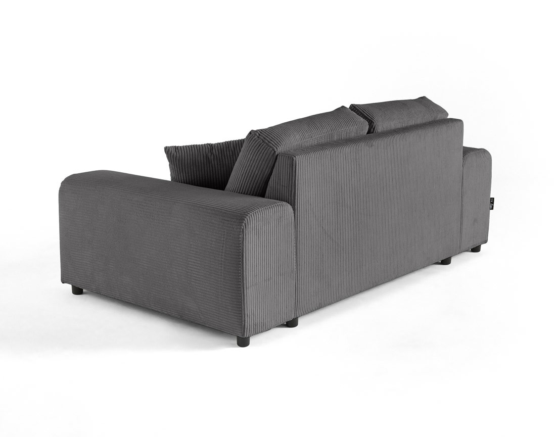 Canapé droit 2 places en velours côtelé Garance