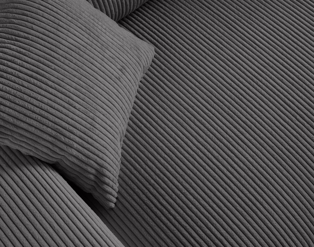 Canapé droit 2 places en velours côtelé Garance