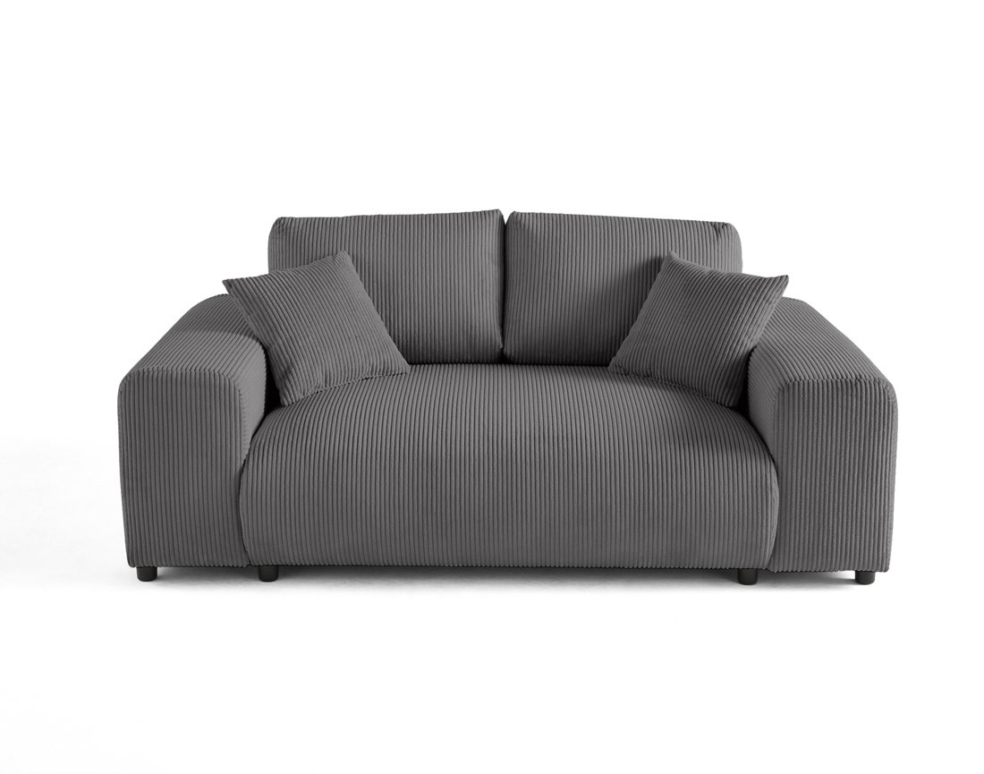 Canapé droit 2 places en velours côtelé Garance