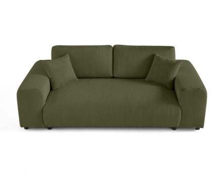 Canapé droit 3 places en velours côtelé Garance