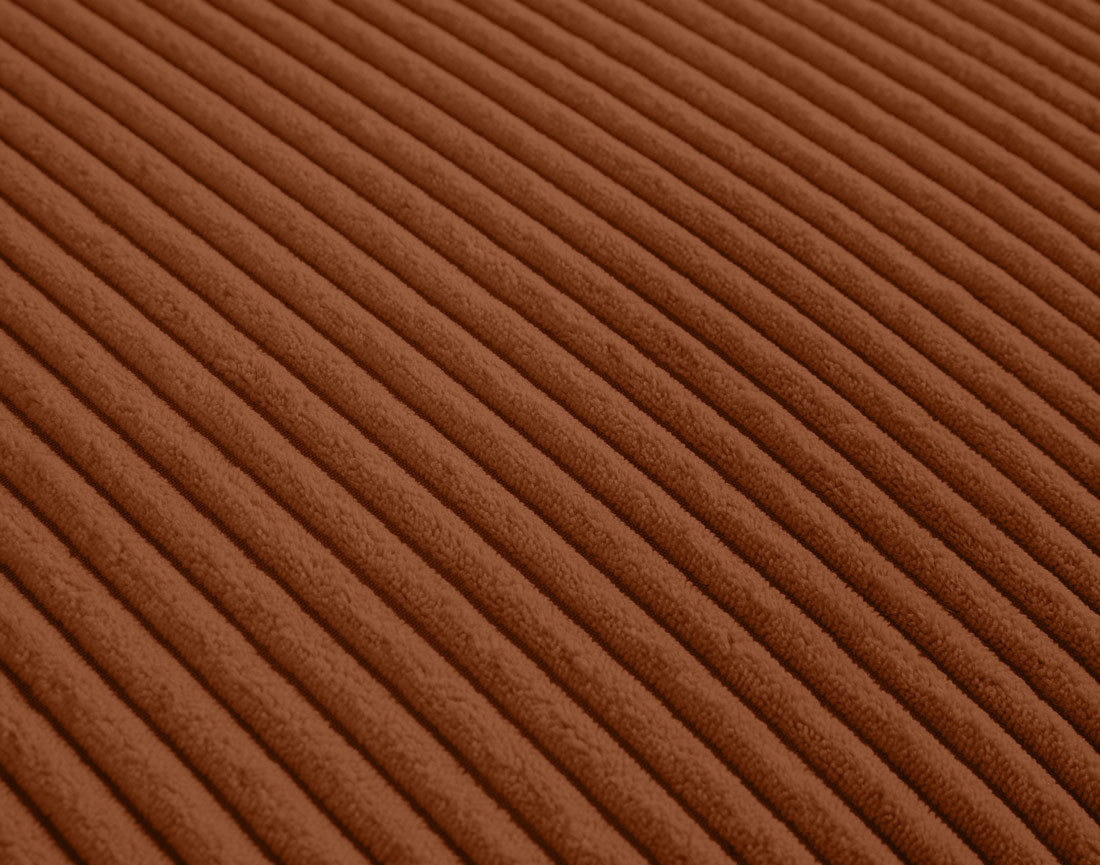 Canapé droit 3 places en velours côtelé Garance