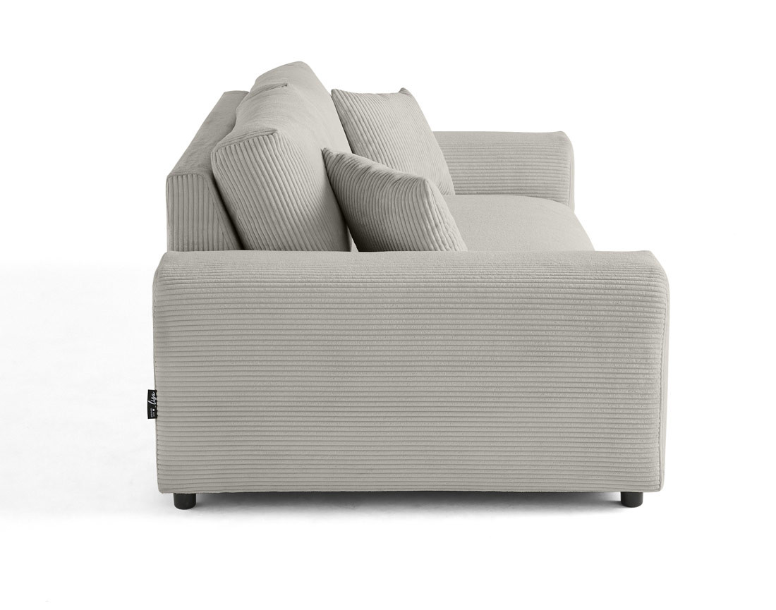 Canapé droit 3 places en velours côtelé Garance