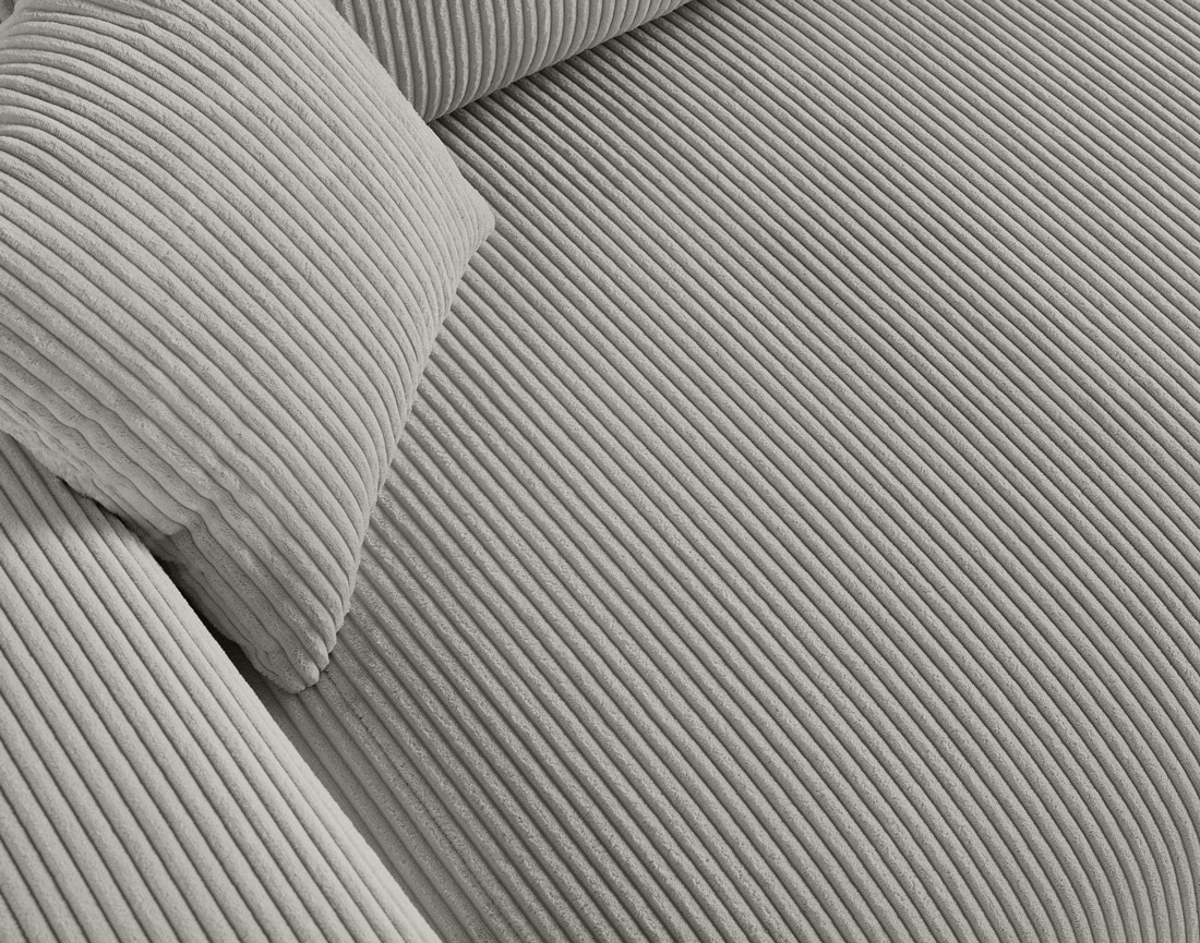 Canapé droit 3 places en velours côtelé Garance