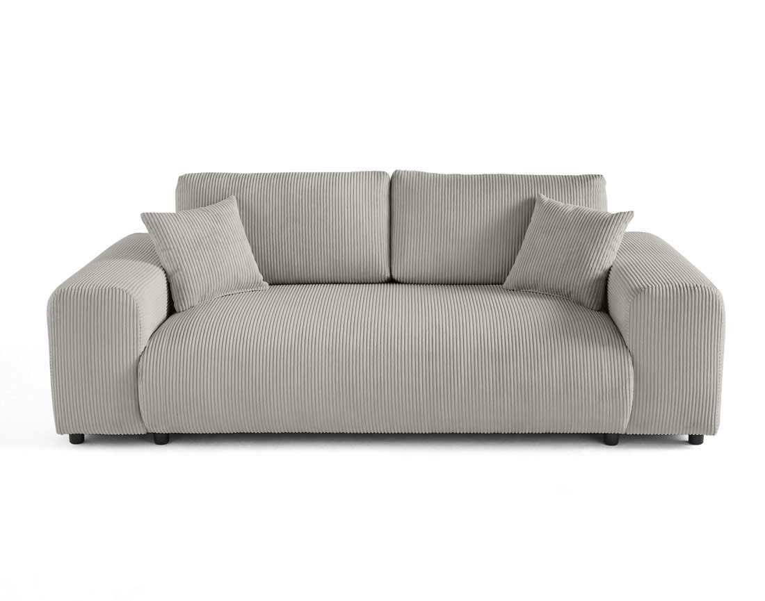 Canapé droit 3 places en velours côtelé Garance