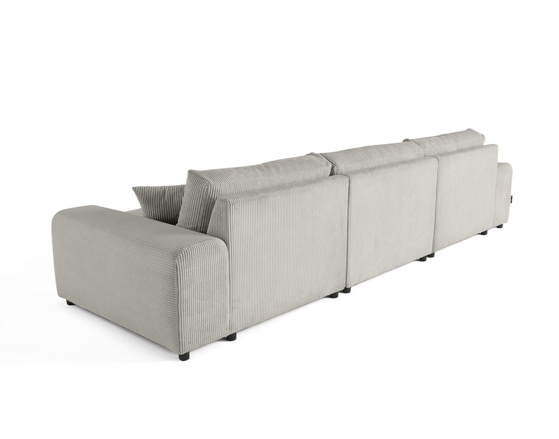 Canapé panoramique en U 7 places en velours côtelé Garance