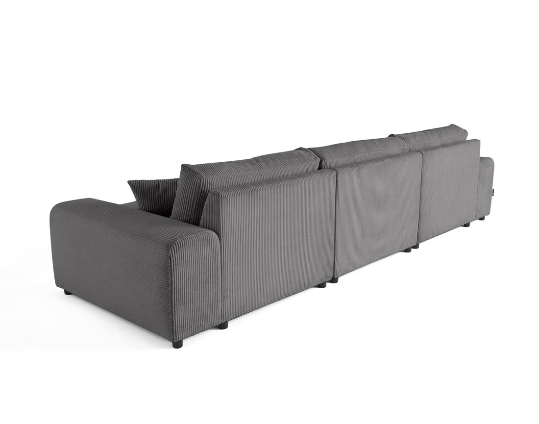 Canapé panoramique en U 7 places en velours côtelé Garance