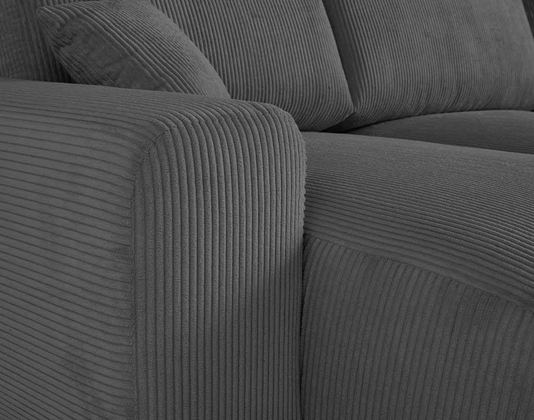 Canapé panoramique en U 7 places en velours côtelé Garance