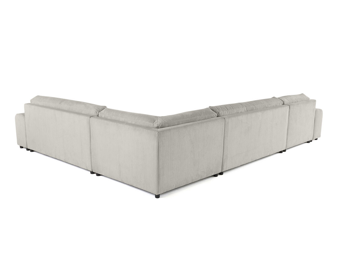 Canapé modulable d'angle droit 8 places en velours côtelé Garance