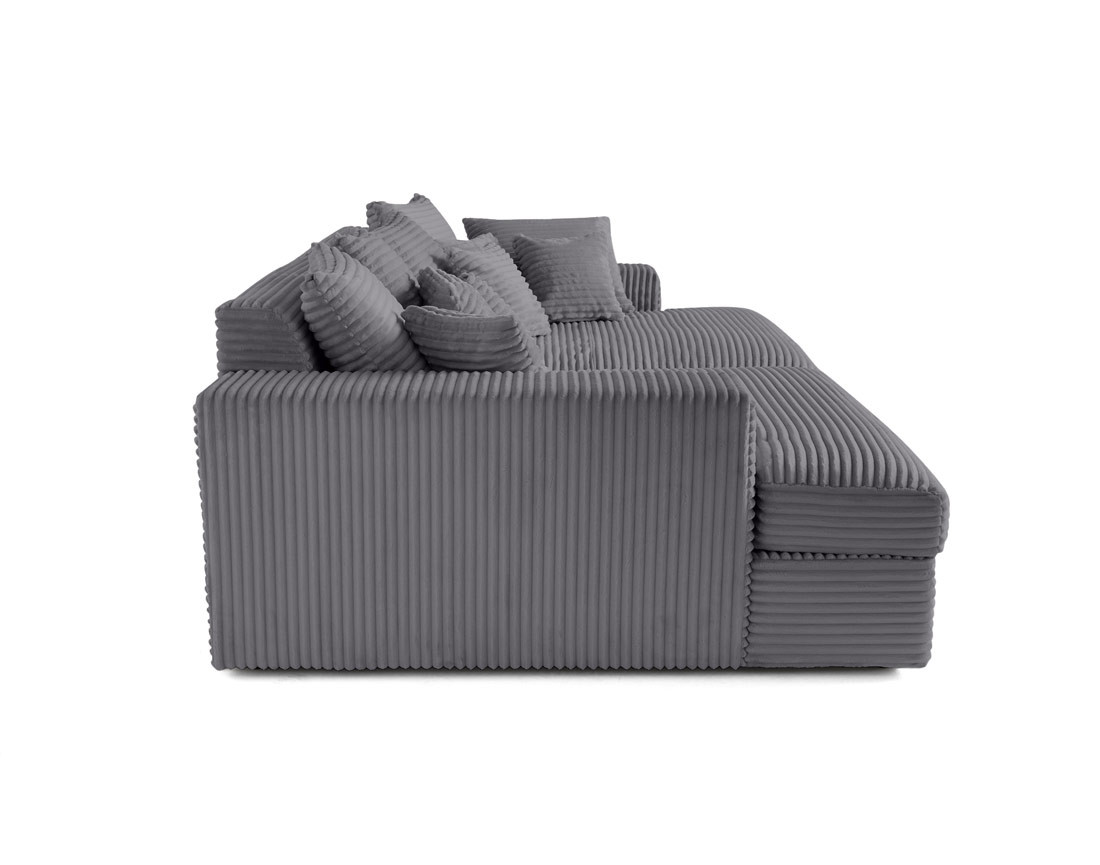 Canapé 4 places avec double méridienne en velours côtelé grosses côtes Collins