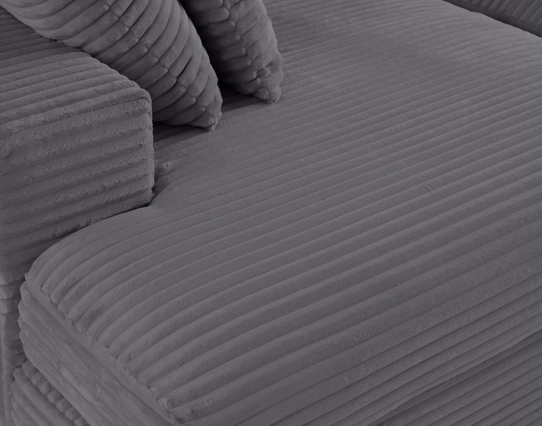 Canapé 4 places avec double méridienne en velours côtelé grosses côtes Collins