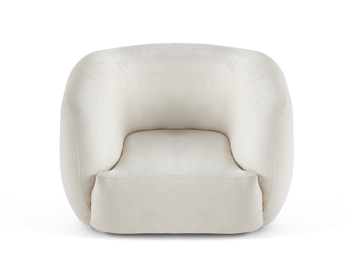 Fauteuil cocon en velours Ernee