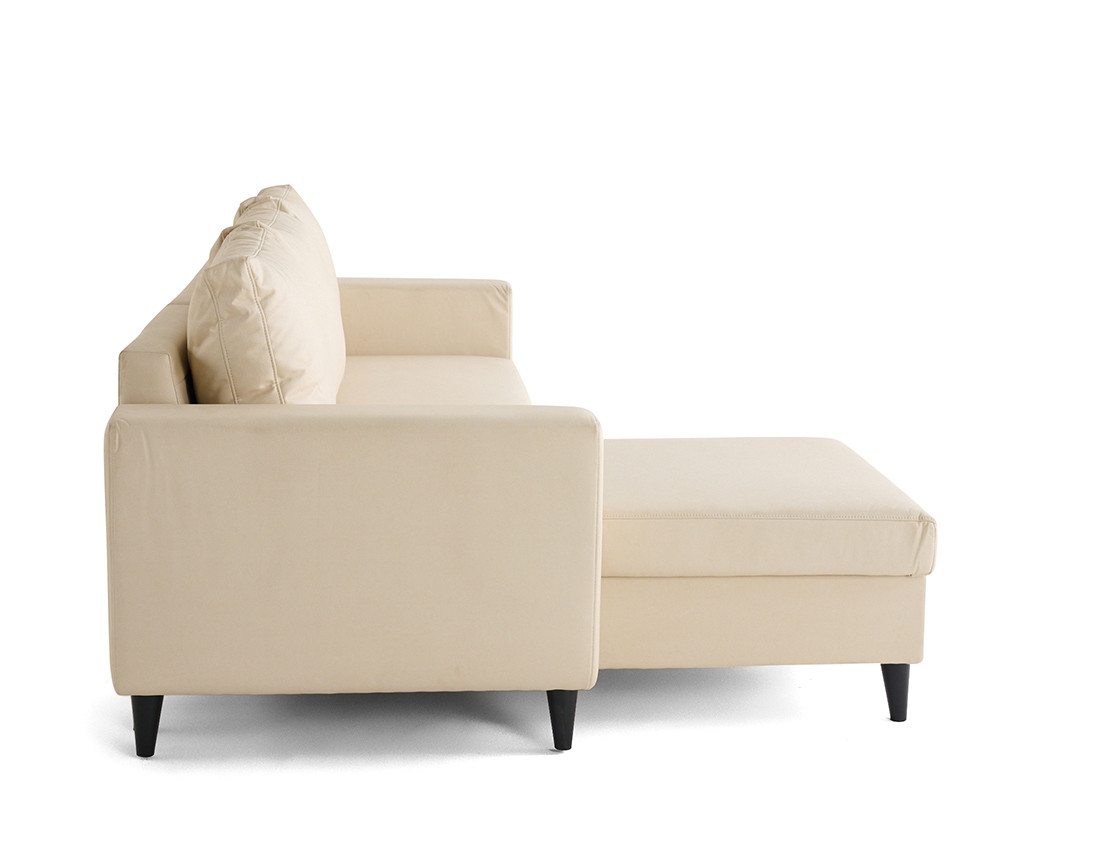 Canapé d'angle réversible 4 places convertible avec coffre en simili Nordic