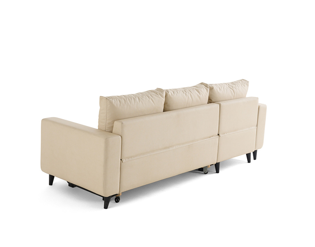 Canapé d'angle réversible 4 places convertible avec coffre en simili Nordic