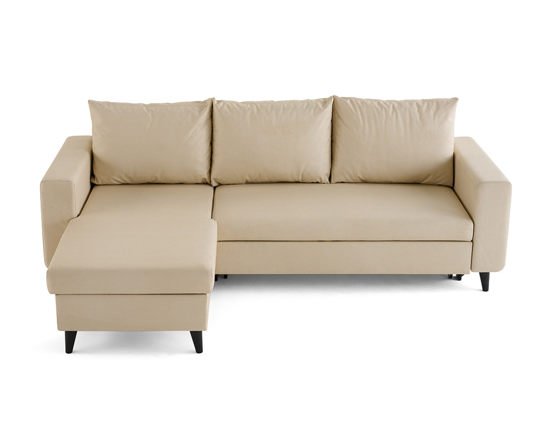 Canapé d'angle réversible 4 places convertible avec coffre en simili Nordic